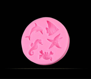Sea Theme - Dolphins hippocampus starfish silicone mold
