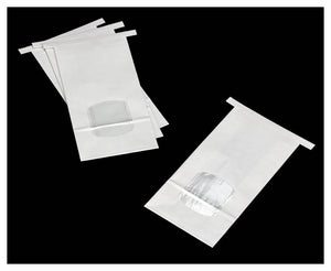 1 Dozen White Treat Bags - white-poly-tin-tie-window-bag