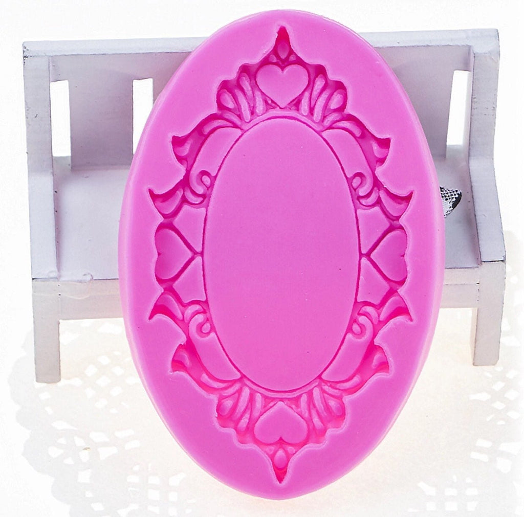 Oval frame Silicone Fondant mold