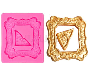 Retro frame Lace leaves silicone mold