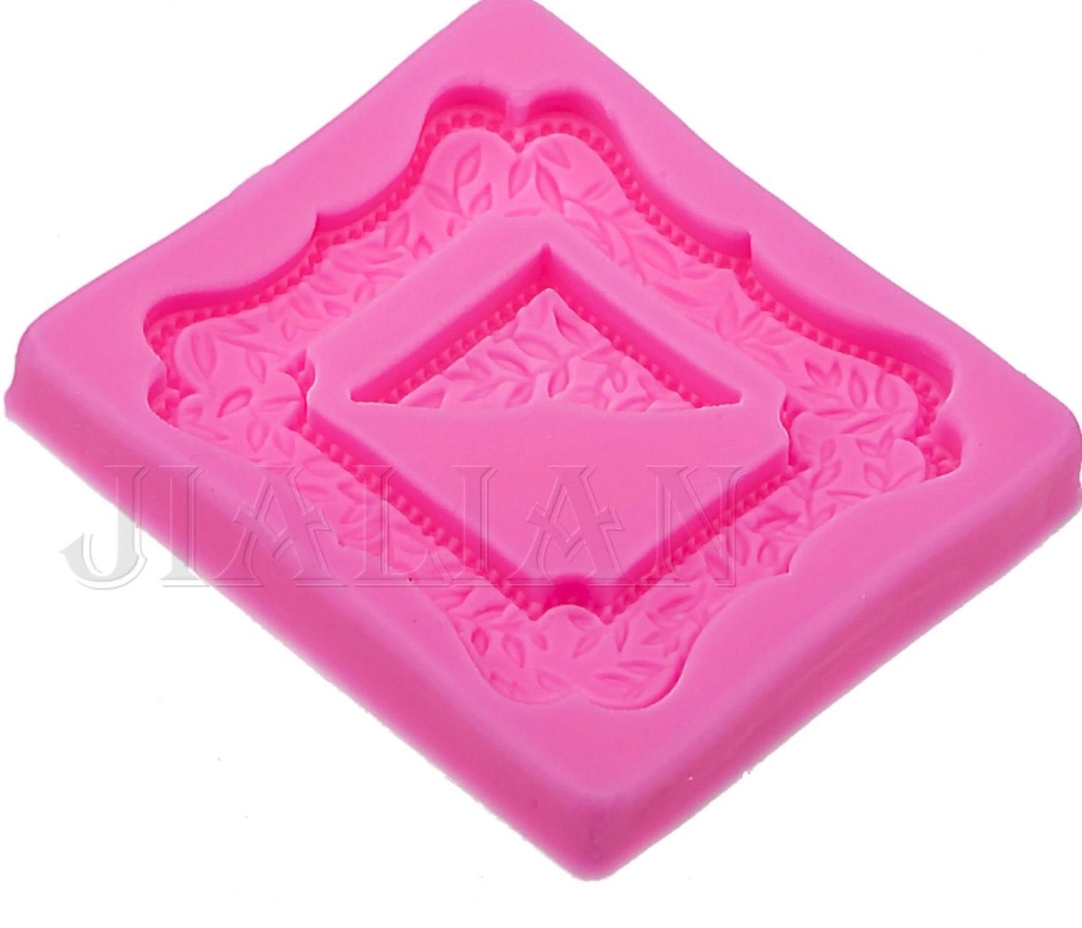 Retro frame Lace leaves silicone mold