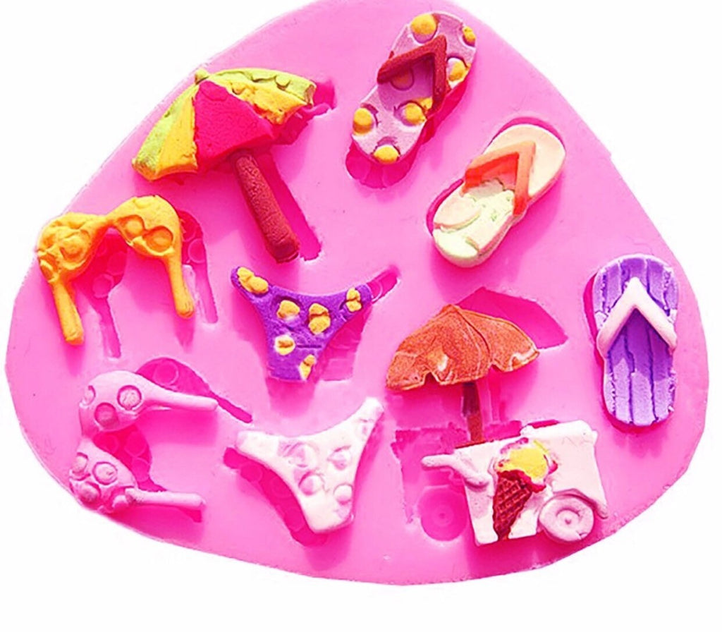 Shade Beach bikini beach Shaped fondant silicone moulds