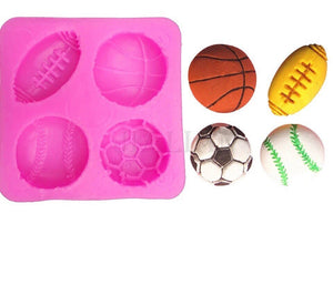 Football basketball baseball football fondant silicone mold