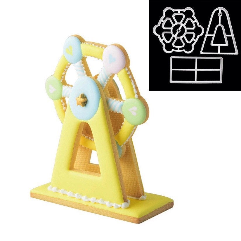Ferris Wheel/Windmill Plastic Fondant/Cookie Cutter Set