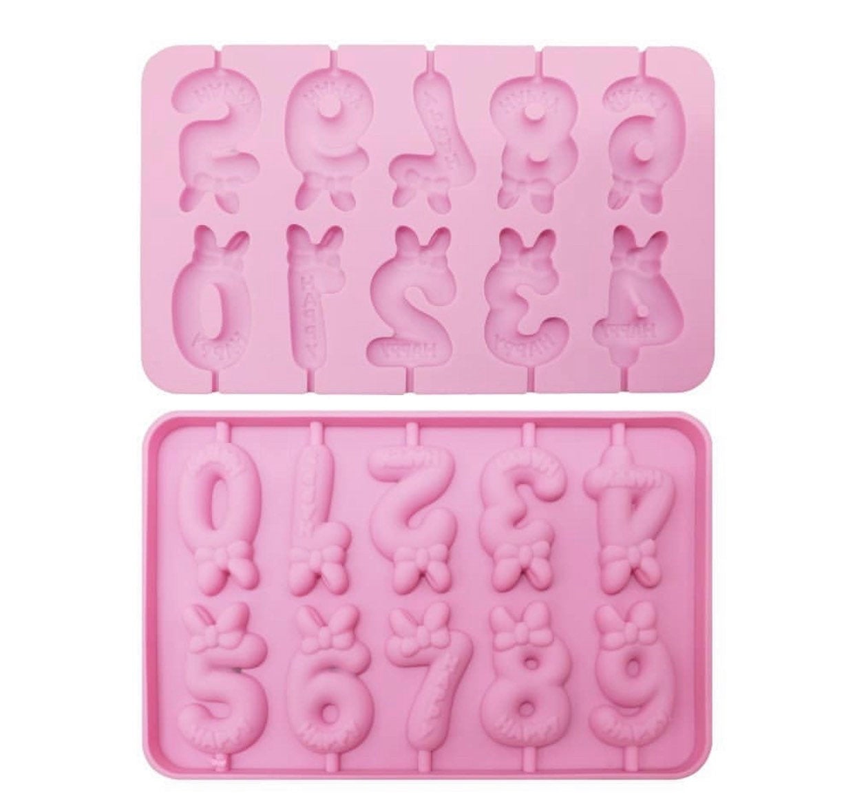 Bow Number Silicone Lollipop Mold