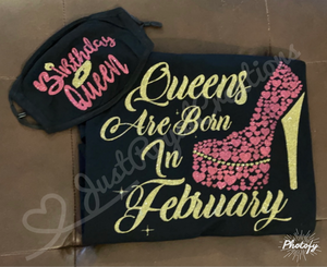 Birthday Queen T Shirt & Mask Combo