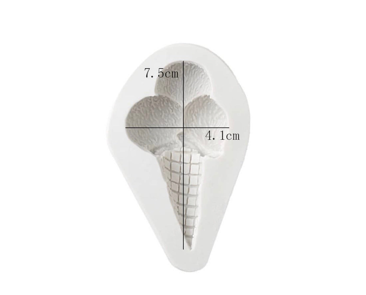 Triple Scoop Ice Cream Cone Silicone Mold